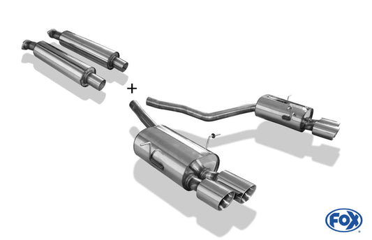 BMW E31 850i Endschalldämpfer rechts/links und Vorschalldämpfer - 2x90 Typ 25 rechts/links