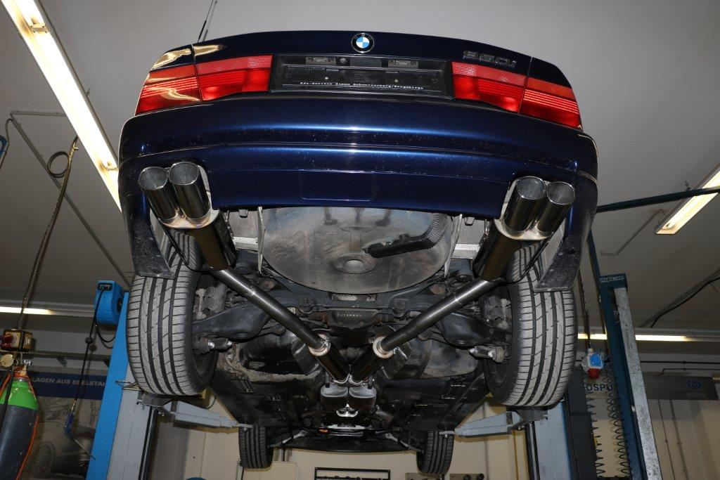 BMW E31 850i Endschalldämpfer rechts/links und Vorschalldämpfer - 2x93x79 Typ 70 rechts/links