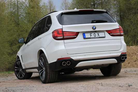BMW X5 F15 Endschalldämpfer quer Ausgang rechts/links, Eingang doppelflutig - 2x80 Typ 16 rechts/links