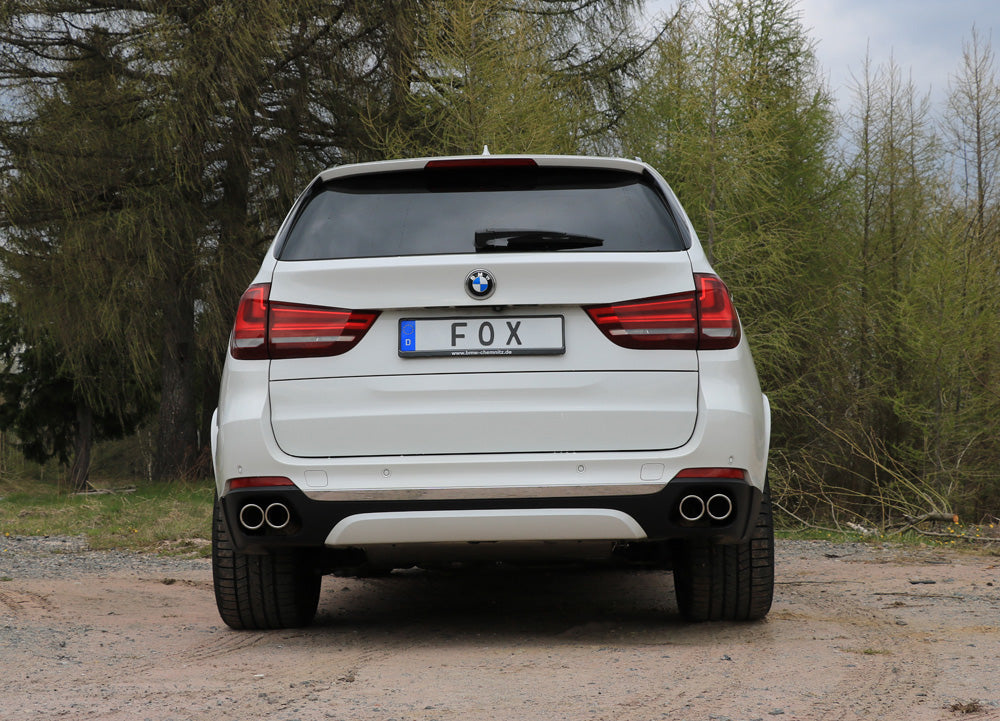 BMW X5 F15 Endschalldämpfer quer Ausgang rechts/links, Eingang doppelflutig - 2x80 Typ 16 rechts/links