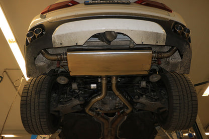 BMW X5 F15 Endschalldämpfer quer Ausgang rechts/links, Eingang doppelflutig - 2x80 Typ 16 rechts/links