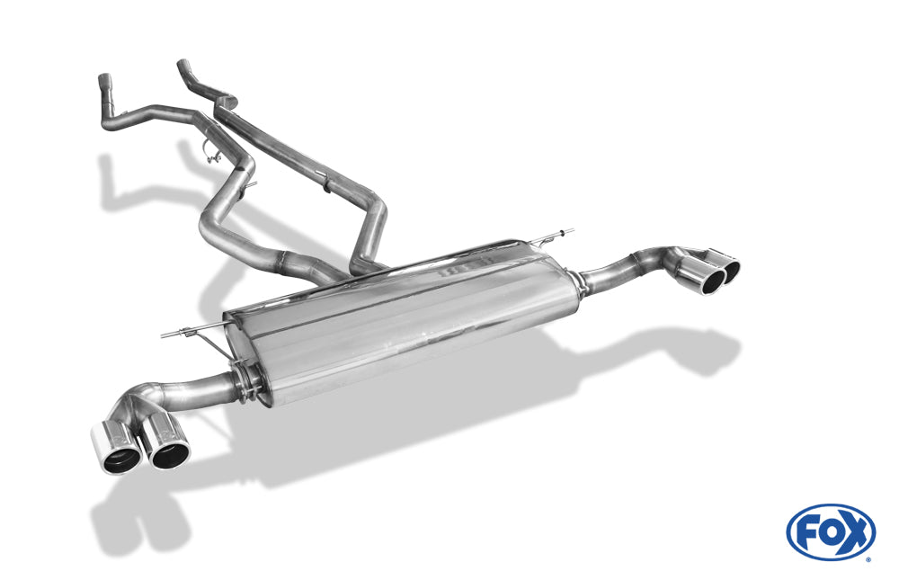 BMW X5 F15 Endschalldämpfer quer Ausgang rechts/links, Eingang doppelflutig - 2x80 Typ 16 rechts/links
