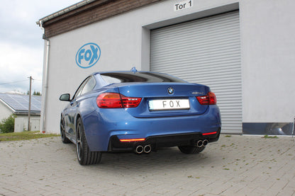 BMW F32 - 420d Coupe M-Paket Endschalldämpfer quer Ausgang rechts/links passend an Rieger Heckschürzeneinsatz 435i/440i Optik - 2x80 Typ 16 rechts/links