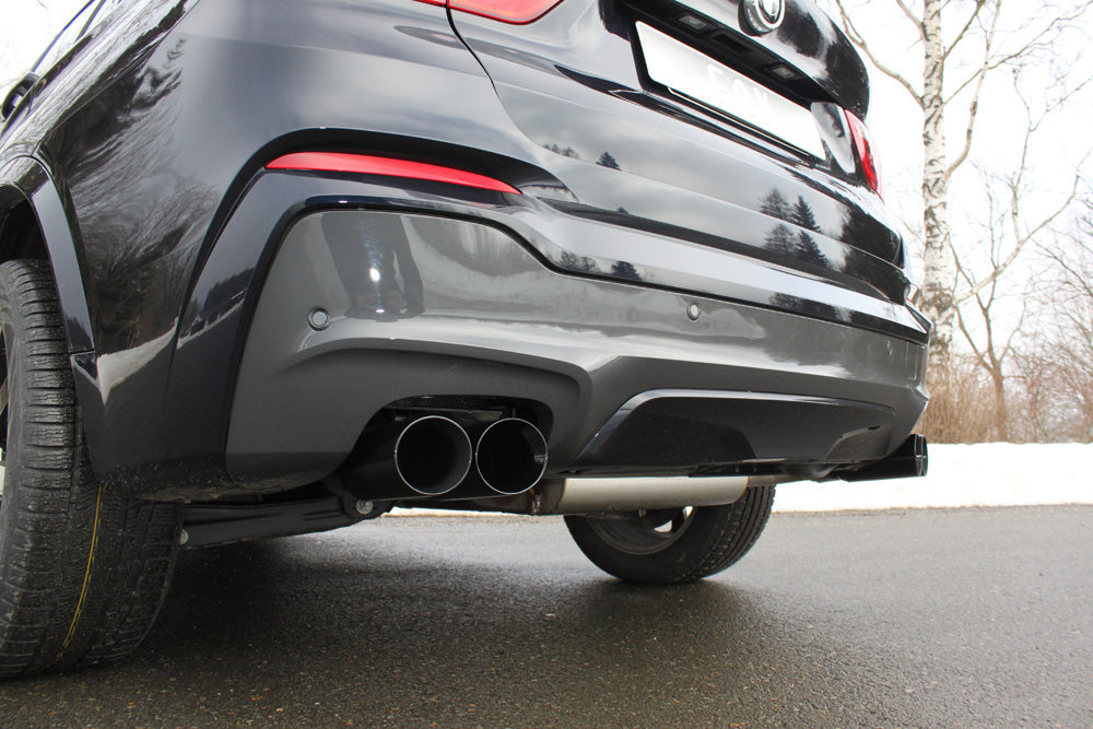 BMW X4 F26 - 35i 35d Endschalldämpfer quer Ausgang rechts/links - 2x90 Typ 25 rechts/links Schwarz