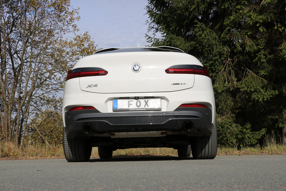 BMW X4 G02 - 30i Endschalldämpfer quer Ausgang rechts/links - 1x100 Typ 25 rechts/links SCHWARZ emalliert mit Abgasklappe
