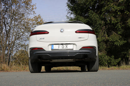 BMW X4 G02 - 30i Endschalldämpfer quer Ausgang rechts/links - 1x100 Typ 25 rechts/links SCHWARZ emalliert mit Abgasklappe