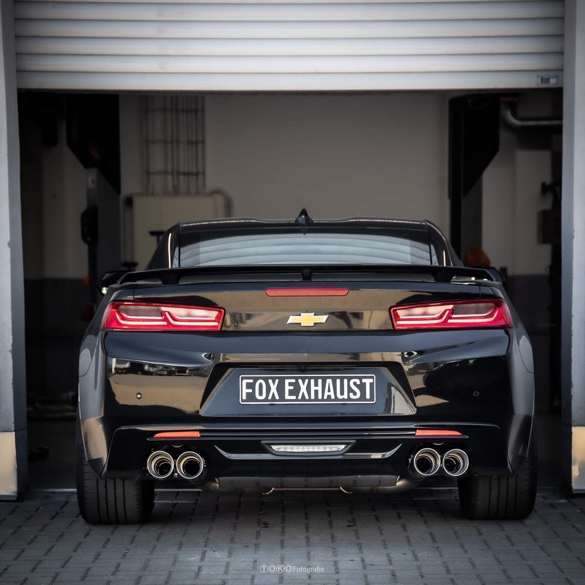 FOX Chevrolet Camaro - A1XC Endschalldämpfer quer Ausgang rechts/links mit 2 Abgasklappen - 2x100 Typ 25 rechts/links