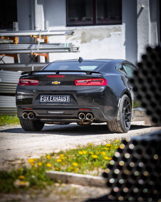 FOX Chevrolet Camaro - A1XC Endschalldämpfer quer Ausgang rechts/links mit 2 Abgasklappen - 2x100 Typ 25 rechts/links