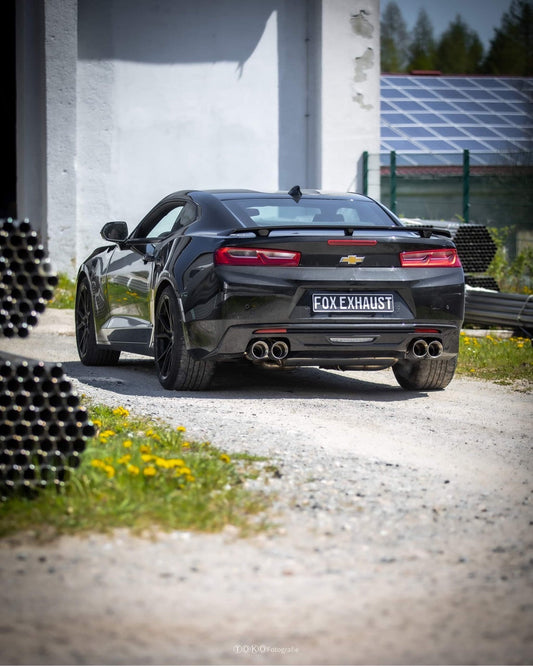 FOX Chevrolet Camaro - A1XC Endschalldämpfer quer Ausgang rechts/links mit 2 Abgasklappen - 2x100 Typ 25 rechts/links