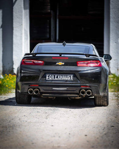 FOX Chevrolet Camaro - A1XC Endschalldämpfer quer Ausgang rechts/links mit 2 Abgasklappen - 2x100 Typ 25 rechts/links