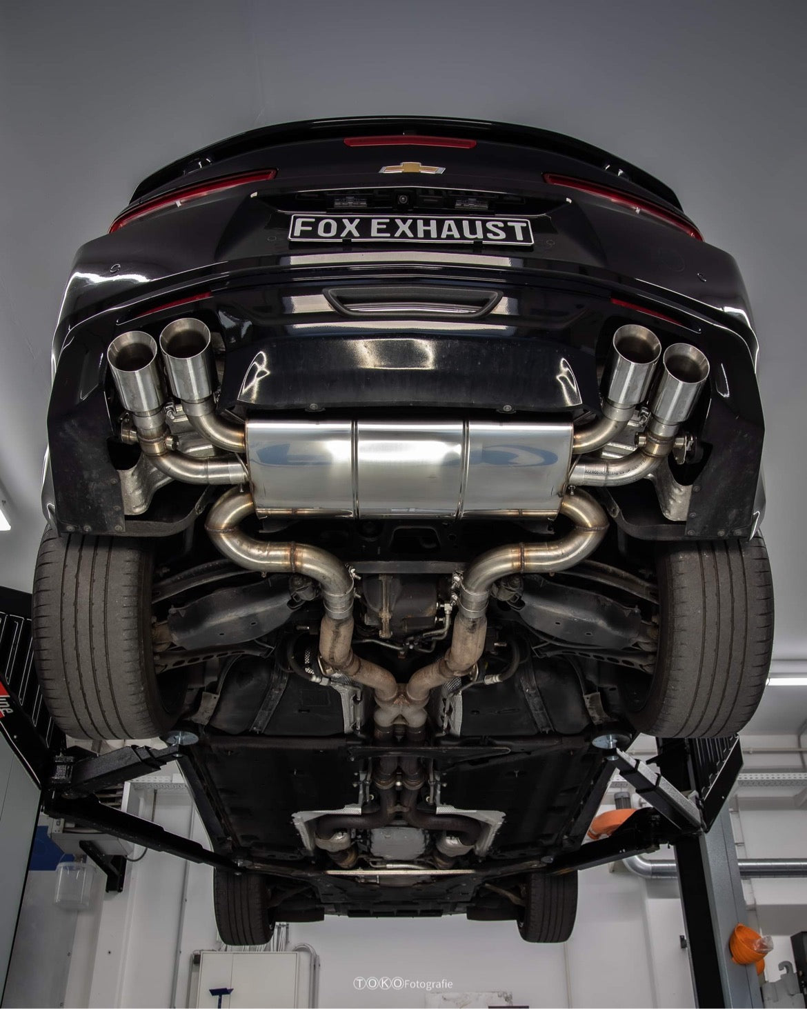 FOX Chevrolet Camaro - A1XC Endschalldämpfer quer Ausgang rechts/links mit 2 Abgasklappen - 2x100 Typ 25 rechts/links