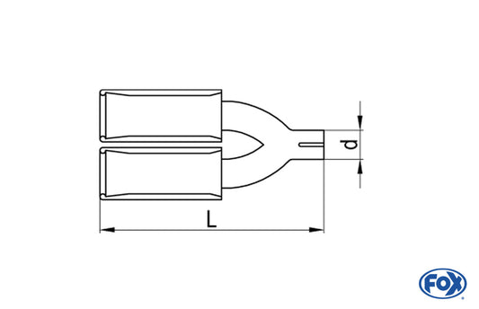 FOX Anschraubendrohr Typ 11 mit Schelle doppelt - Ø 70mm Rund uneingerollt / gerade / mit Absorber - L_ (mm) und d_ (mm innen) ist flexibel - muss angeben werden - L minimum 300mm und maximal 500mm