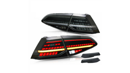 LED-Rückleuchten VW Golf 7 & 7.5 12–20 Schwarz Dynamische Blinker