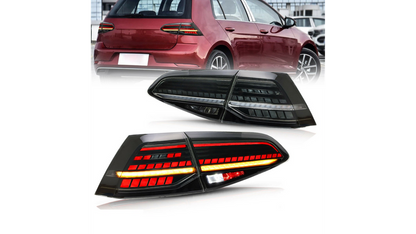 LED-Rückleuchten VW Golf 7 & 7.5 12–20 Schwarz Dynamische Blinker