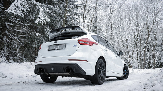 Ford Focus III RS Endschalldämpfer quer Ausgang rechts/links mit Abgasklappe - 129x106 Typ 32 rechts/links schwarz emailliert