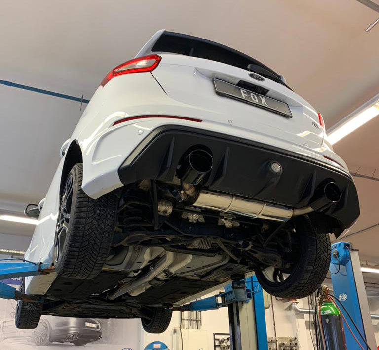 Ford Focus III RS Endschalldämpfer quer Ausgang rechts/links mit Abgasklappe - 129x106 Typ 32 rechts/links schwarz emailliert