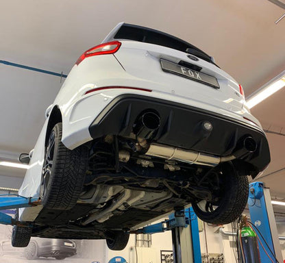 Ford Focus III RS Endschalldämpfer quer Ausgang rechts/links mit Abgasklappe - 129x106 Typ 32 rechts/links schwarz emailliert