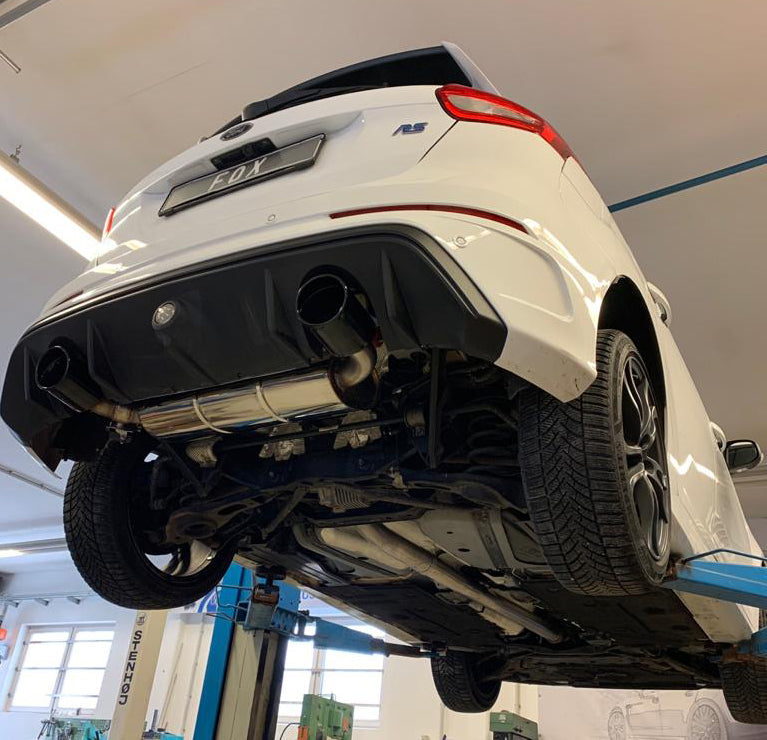 Ford Focus III RS Endschalldämpfer quer Ausgang rechts/links mit Abgasklappe - 129x106 Typ 32 rechts/links schwarz emailliert