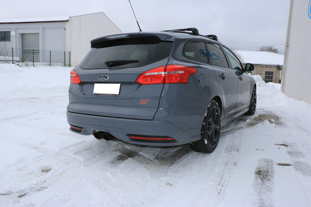 Ford Focus III ST Turnier Diesel Endschalldämpfer quer Ausgang mittig - 2x115x85 Typ 32 mittig schwarz beschichtet