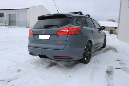 Ford Focus III ST Turnier Diesel Endschalldämpfer quer Ausgang mittig - 2x115x85 Typ 32 mittig schwarz beschichtet