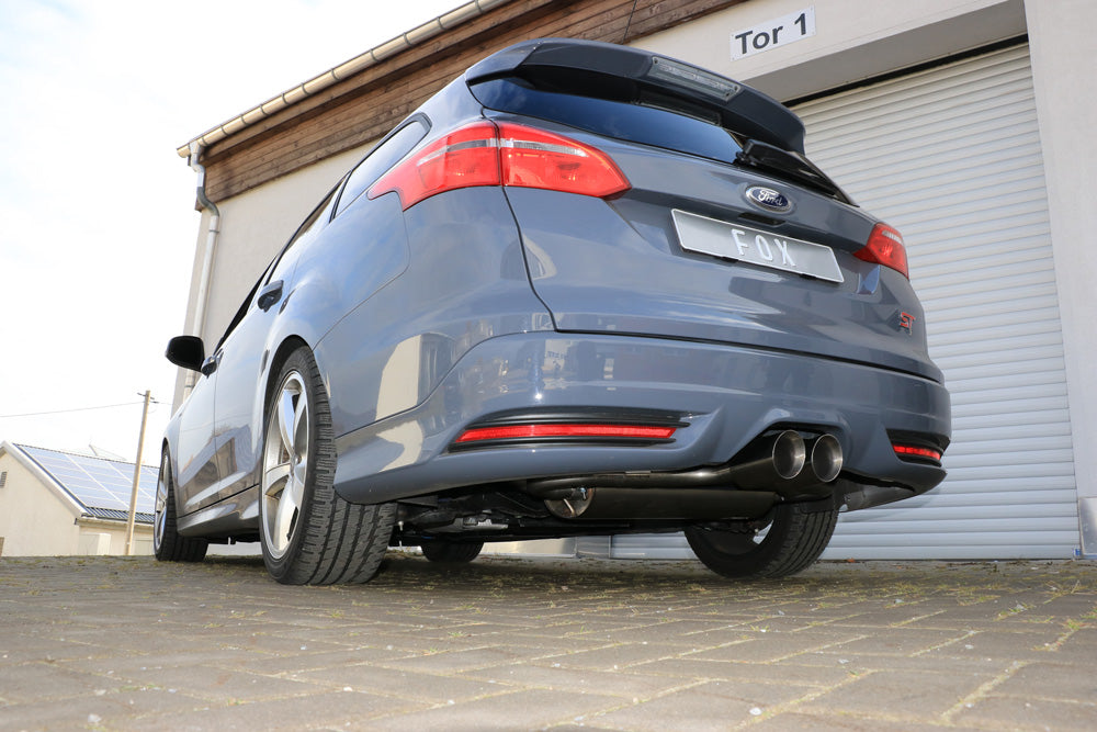 Ford Focus III ST Turnier Diesel Endschalldämpfer quer Ausgang mittig - 2x100 Typ 25 mittig