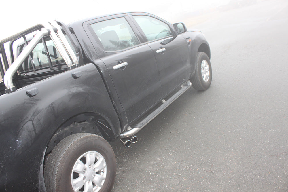 Ford Ranger ab 09/2015 4x4 - Doppelkabine Endschalldämpfer Sidepipe, Ausgang rechts und links am Fahrzeug - 2x90 Typ 16 rechts/links