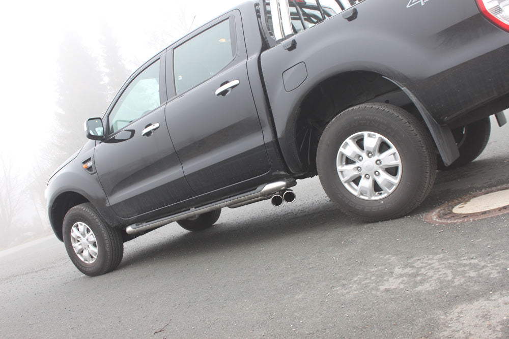 Ford Ranger ab 09/2015 4x4 - Doppelkabine Endschalldämpfer Sidepipe, Ausgang rechts und links am Fahrzeug - 2x90 Typ 16 rechts/links