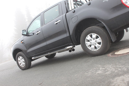 Ford Ranger ab 09/2015 4x4 - Doppelkabine Endschalldämpfer Sidepipe, Ausgang rechts und links am Fahrzeug - 2x90 Typ 16 rechts/links