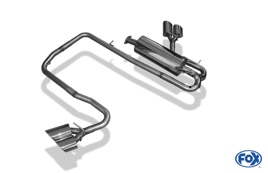 Ford Ranger 2011-08/2015 - 4x4 - Doppelkabine Endschalldämpfer Sidepipe, Ausgang rechts und links am Trittbrett  - 2x115x85 Typ 38 rechts/links