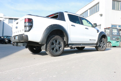 Ford Ranger ab 09/2015 4x4 - Wildtrak Endschalldämpfer Sidepipe, Ausgang rechts und links am Fahrzeug - 2x115x85 Typ 38 rechts/links