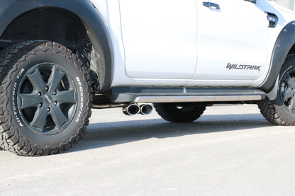 Ford Ranger ab 09/2015 4x4 - Wildtrak Endschalldämpfer Sidepipe, Ausgang rechts und links am Fahrzeug - 2x115x85 Typ 38 rechts/links