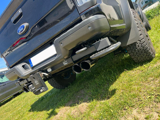 FOX Ford Raptor - Doppelkabine Endschalldämpfer Ausgang rechts/links - 2x100 Typ 25 rechts/links schwarz emalliert