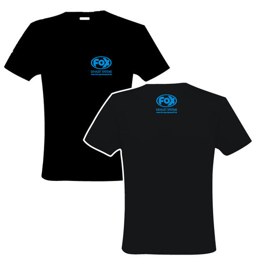FOX FOX T-Shirt Größe S Schwarz mit blauer Schrift