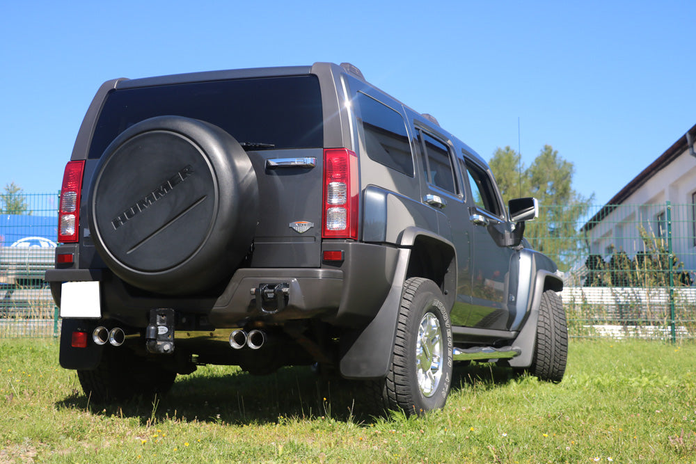 Hummer H3 Endschalldämpfer quer Ausgang rechts/links - 2x100 Typ 24 rechts/links