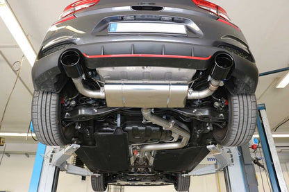 Hyundai i30N Performance - SCHWARZ Endschalldämpfer quer Ausgang rechts/links mit Abgasklappe - 129x106 Typ 32 rechts/links schwarz emailliert