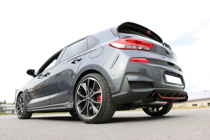 Hyundai i30N Performance - SCHWARZ Endschalldämpfer quer Ausgang rechts/links mit Abgasklappe - 129x106 Typ 32 rechts/links schwarz emailliert