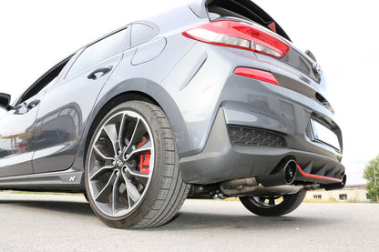 Hyundai i30N Performance - SCHWARZ Endschalldämpfer quer Ausgang rechts/links mit Abgasklappe - 129x106 Typ 32 rechts/links schwarz emailliert