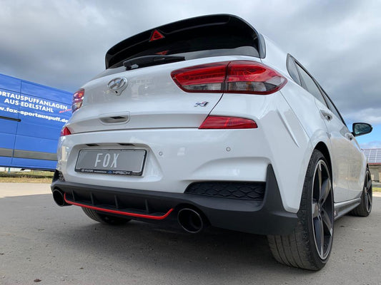 FOX Hyundai i30N Performance + Fastback Endrohre passend auf den originalen Endschalldämpfer - 129x106 Typ 32 rechts/links schwarz emalliert