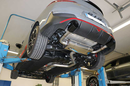 FOX Hyundai i30N Performance Fastback - SCHWARZ Endschalldämpfer quer Ausgang rechts/links mit Abgasklappe - 1x114 Typ 25 rechts/links schwarz glänzend emailliert