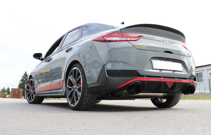 FOX Hyundai i30N Performance Fastback - SCHWARZ Endschalldämpfer quer Ausgang rechts/links mit Abgasklappe - 1x114 Typ 25 rechts/links schwarz glänzend emailliert