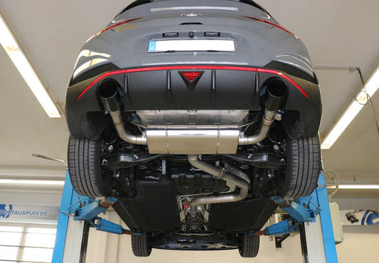 FOX Hyundai i30N Performance Fastback - SCHWARZ Endschalldämpfer quer Ausgang rechts/links mit Abgasklappe - 1x114 Typ 25 rechts/links schwarz glänzend emailliert