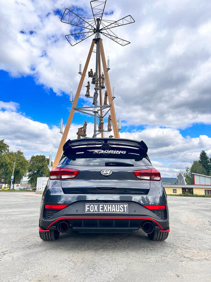 FOX Hyundai i30N Facelift Endrohre passend auf den originalen Endschalldämpfer - 1x130 Typ 14 rechts/links mit eingefärbten Rand