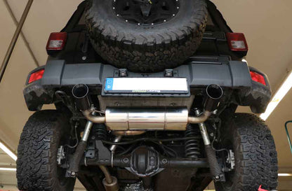 Jeep Wrangler III - JK Endschalldämpfer quer Ausgang rechts/links - 1x100 Typ 25 rechts/links schwarz emalliert