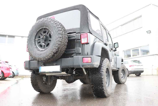Jeep Wrangler III - JK Endschalldämpfer quer Ausgang rechts/links - 1x100 Typ 25 rechts/links schwarz emalliert