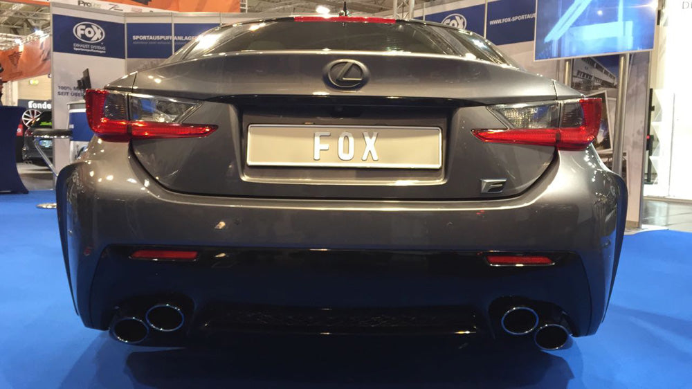 Lexus RC F Endschalldämpfer rechts/links - 2x115x85 Typ 38 rechts/links Colour (Rand eingefärbt)