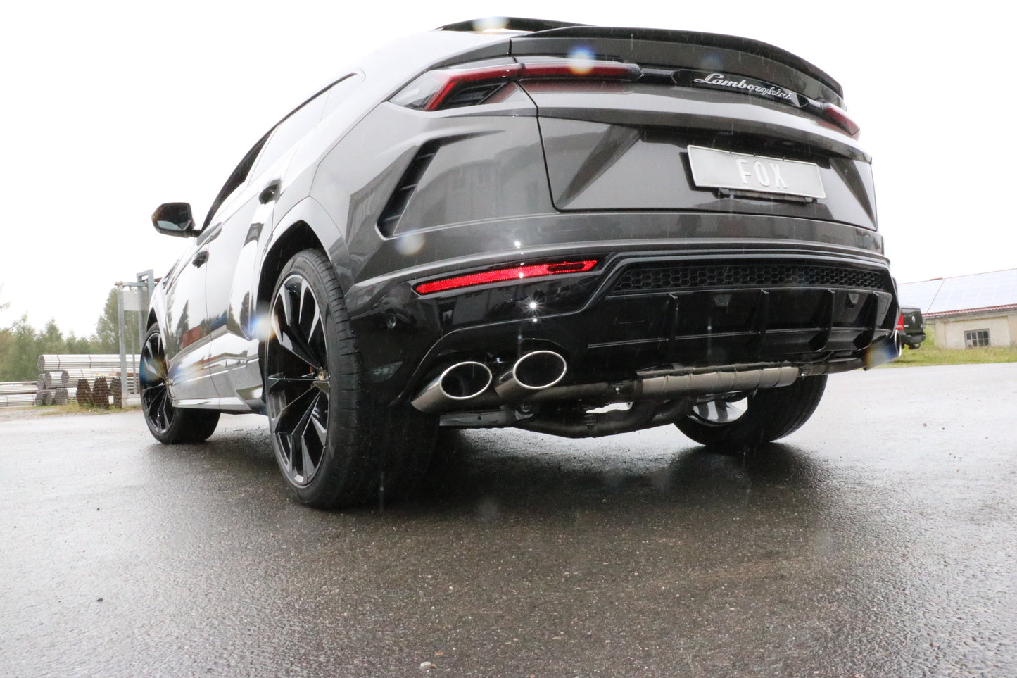 FOX Lamborghini Urus Endschalldämpfer quer Ausgang rechts/links mit 2 Abgasklappen - 2x115x85 Typ 38 rechts/links