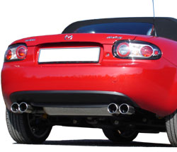 Mazda MX5 Typ NC Endschalldämpfer Ausgang rechts/links - 2x76 Typ 13 rechts/links - kernig sportlicher Sound mit TÜV-Teilegutachten