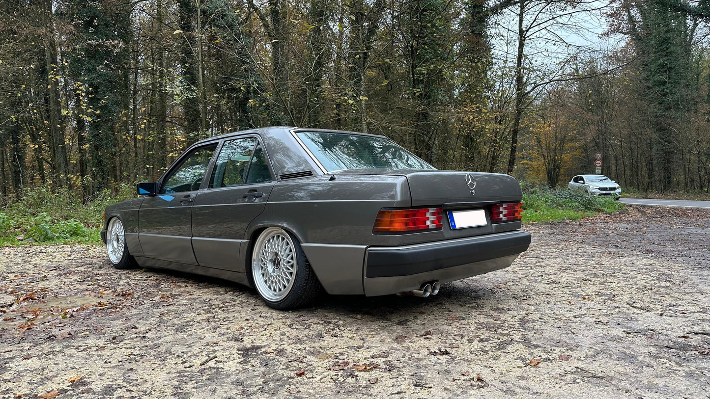 FOX Mercedes 190 W201 Endschalldämpfer und Vorschalldämpfer - 2x76 Typ 25