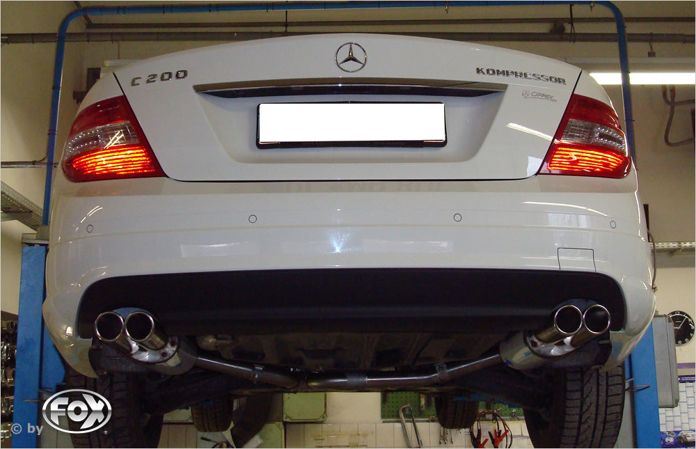 FOX Mercedes C-Klasse 4 Zylinder - W204/S204 AMG-Paket Endschalldämpfer rechts/links mit Y-Verbindungsstück - 2x70 Typ 16 rechts/links