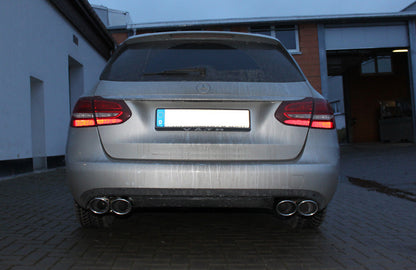 Mercedes C-Klasse 205 Limousine/ T-Modell Endschalldämpfer rechts/links mit Y-Verbindungsrohr - 2x115x85 Typ 32 rechts/links